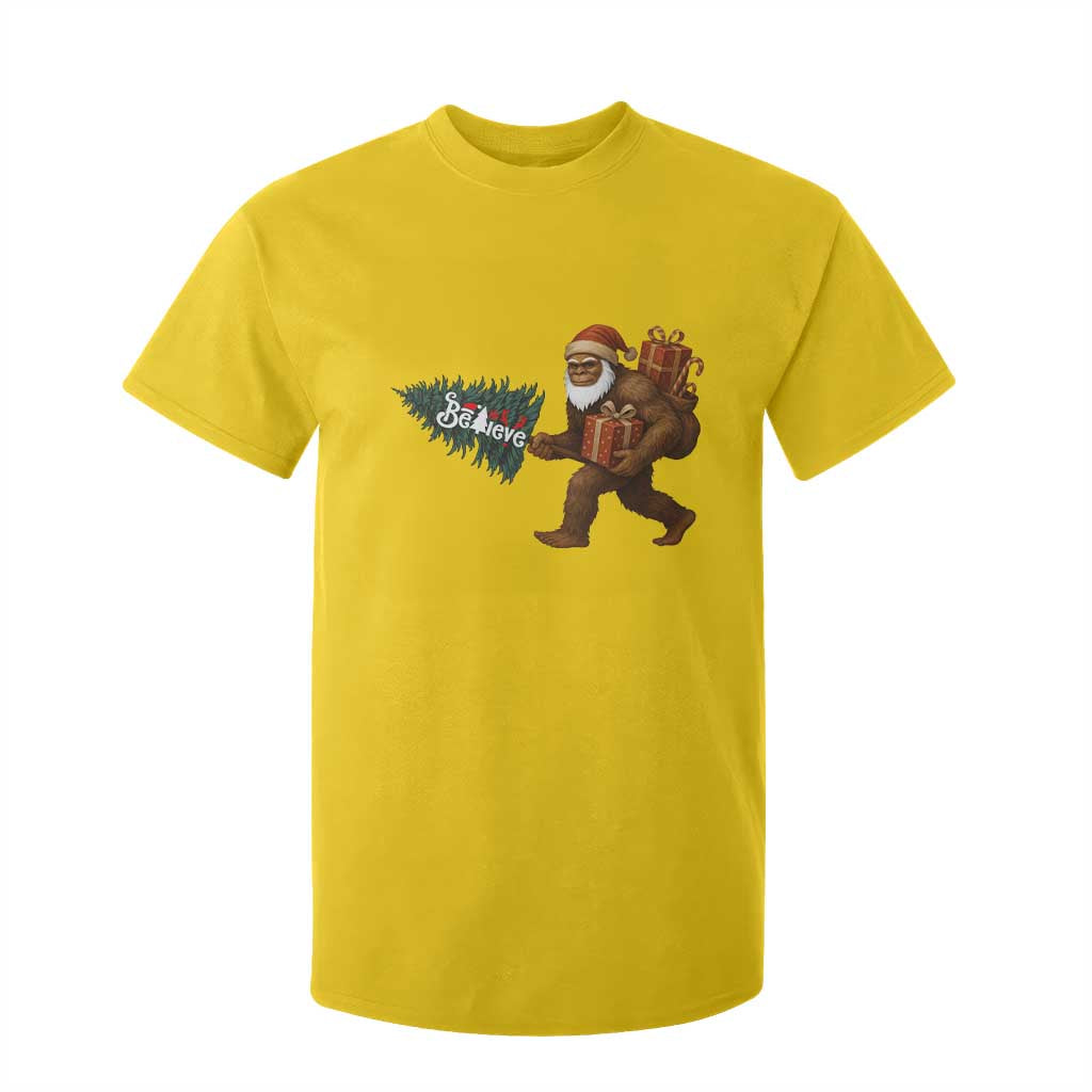 Believe Bigfoot Christmas T Shirt For Kid Sasquatch Holiday Gift TS12 Daisy Print Your Wear