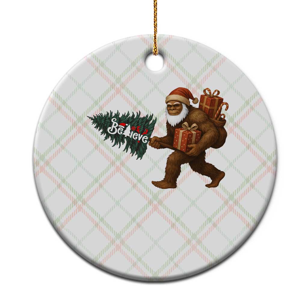 Believe Bigfoot Xmas Ceramic Ornament Sasquatch Holiday Gift TS12 1pc Christmas Plaid Print Your Wear