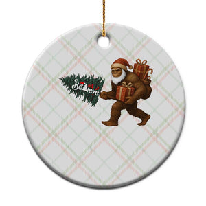 Believe Bigfoot Xmas Ceramic Ornament Sasquatch Holiday Gift TS12 1pc Christmas Plaid Print Your Wear