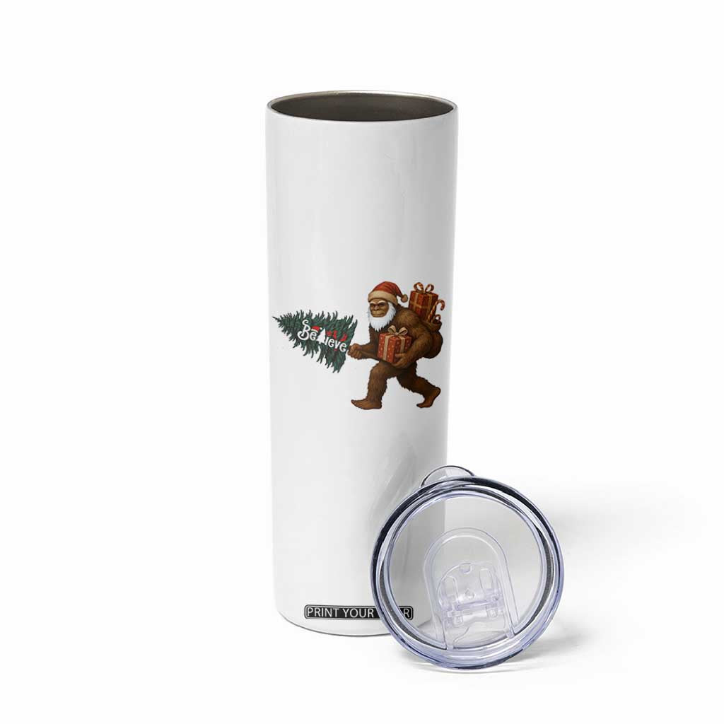 Believe Bigfoot Christmas Skinny Tumbler Sasquatch Holiday Gift TS12 Print Your Wear