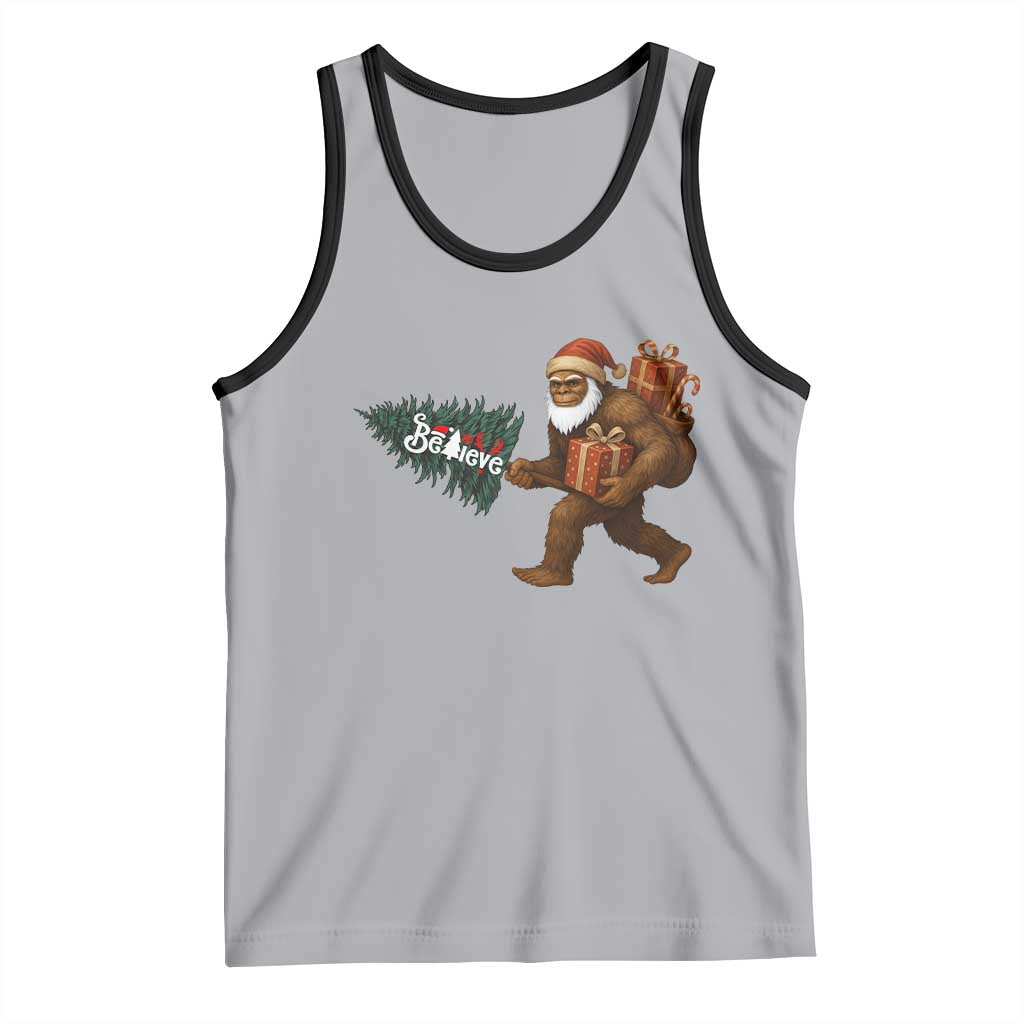 Believe Bigfoot Christmas Tank Top Sasquatch Holiday Gift TS12 Athletic Heather Black Print Your Wear
