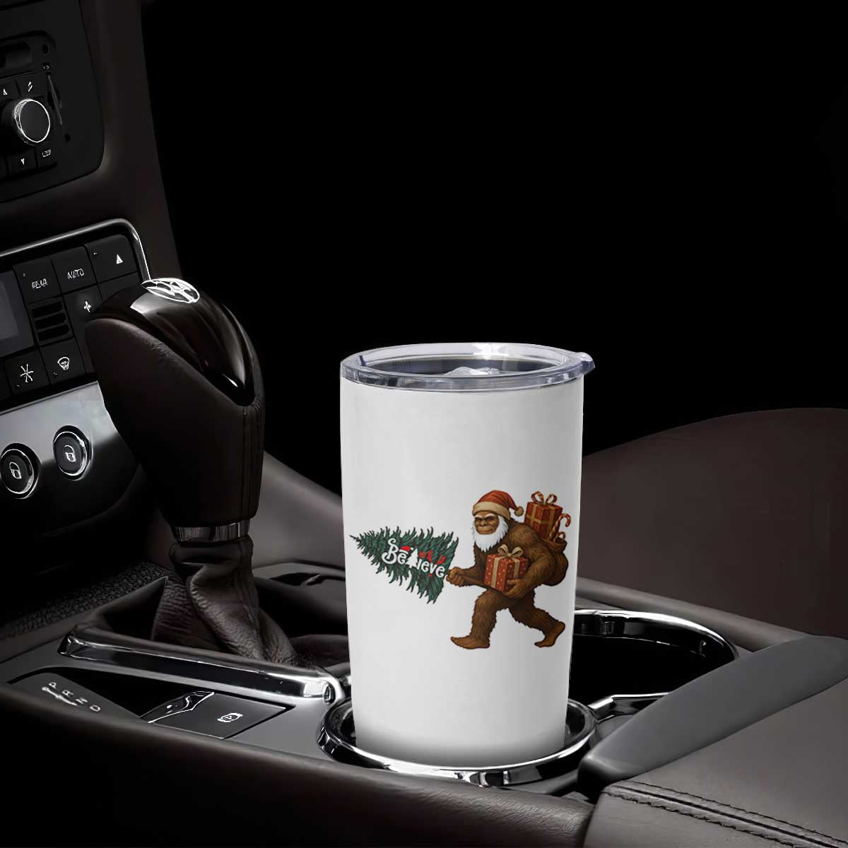 Believe Bigfoot Christmas Tumbler Cup Sasquatch Holiday Gift TS12 Print Your Wear