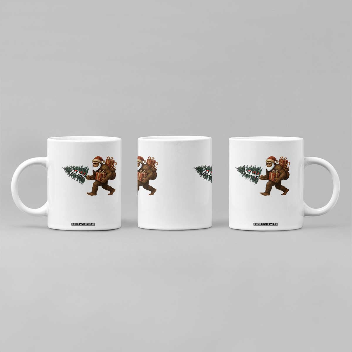 Believe Bigfoot Christmas Coffee Mug Sasquatch Holiday Gift TS12 Print Your Wear