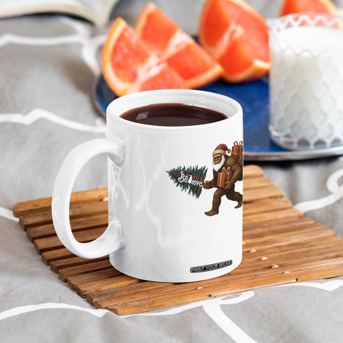 Believe Bigfoot Christmas Coffee Mug Sasquatch Holiday Gift TS12 Print Your Wear