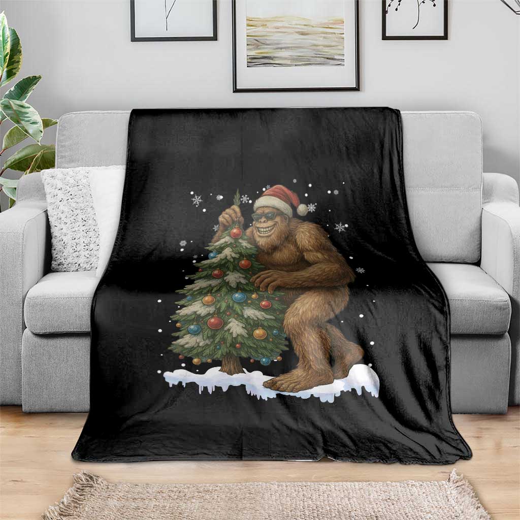 Funny Christmas Throw Blanket Bigfoot Decorating Xmas Tree Gift TS12 Print Your Wear