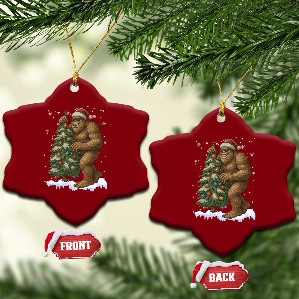 Funny Xmas Ceramic Ornament Bigfoot Decorating Xmas Tree Gift TS12 Print Your Wear