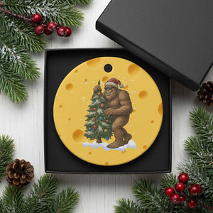 Funny Xmas Ceramic Ornament Bigfoot Decorating Xmas Tree Gift TS12 1pc Yellow Cheese Print Your Wear