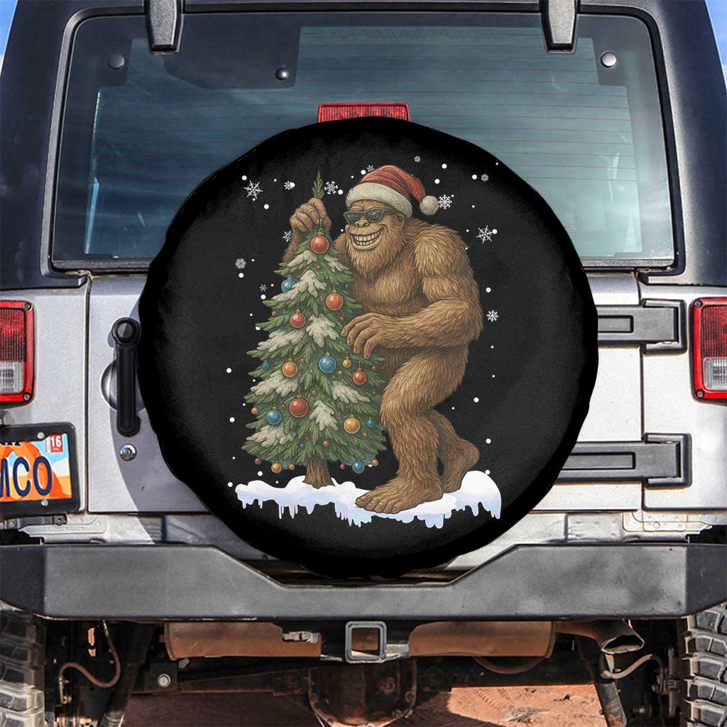 Funny Christmas Spare Tire Cover Bigfoot Decorating Xmas Tree Gift TS12 No hole Black Print Your Wear