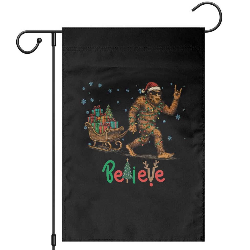 Bigfoot Christmas Garden Flag Believe Funny Holiday Gift TS12 Black Print Your Wear