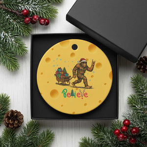 Bigfoot Xmas Ceramic Ornament Believe Funny Holiday Gift TS12 1pc Yellow Cheese Print Your Wear