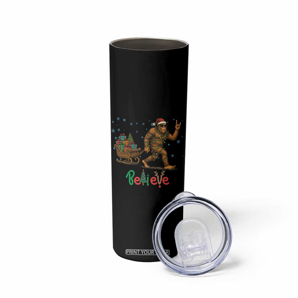 Bigfoot Christmas Skinny Tumbler Believe Funny Holiday Gift TS12 Print Your Wear