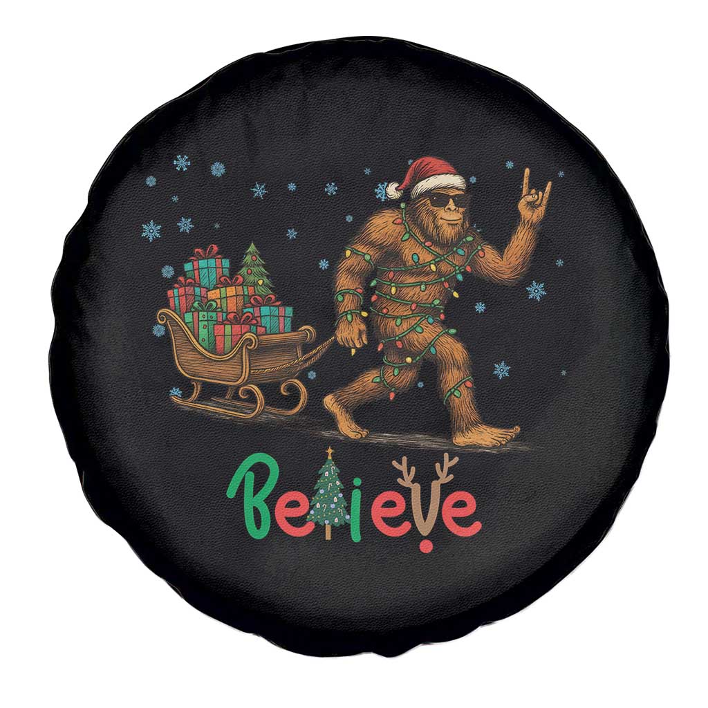Bigfoot Christmas Spare Tire Cover Believe Funny Holiday Gift TS12 Print Your Wear