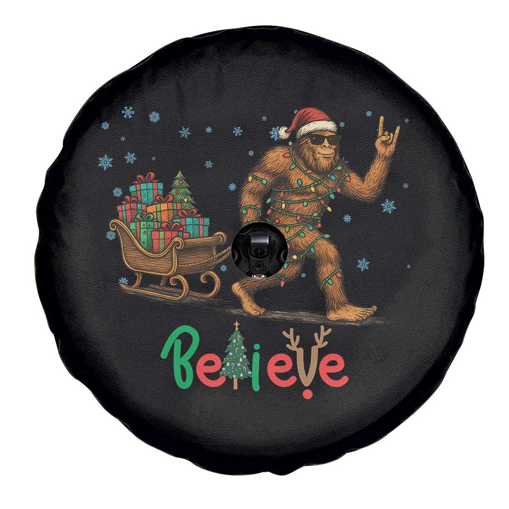 Bigfoot Christmas Spare Tire Cover Believe Funny Holiday Gift TS12 Print Your Wear