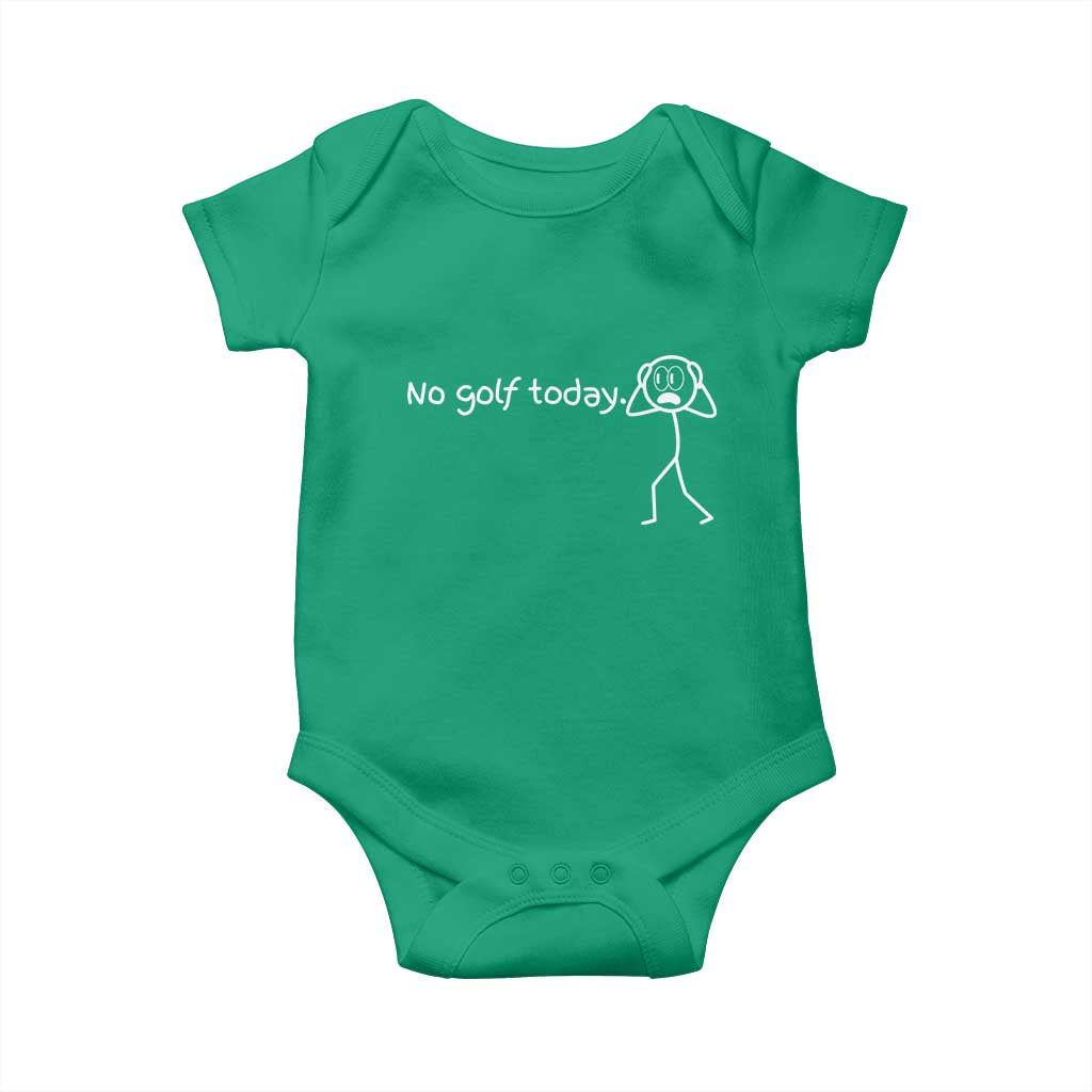 No Golf Today Baby Onesie Funny Sport Lovers Gift TS12 Irish Green Print Your Wear