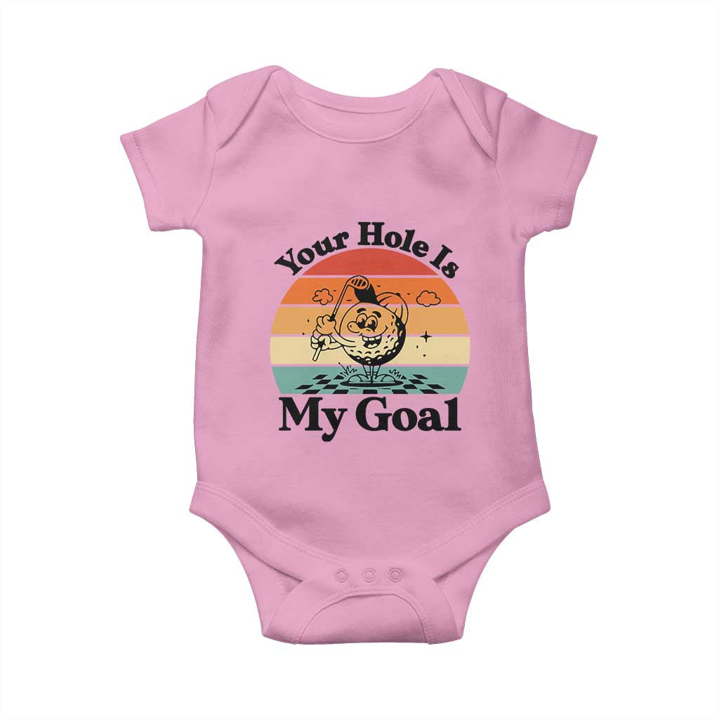 Your Hole Is My Goal Baby Onesie Funny Golf Gift TS12 Light Pink Print Your Wear