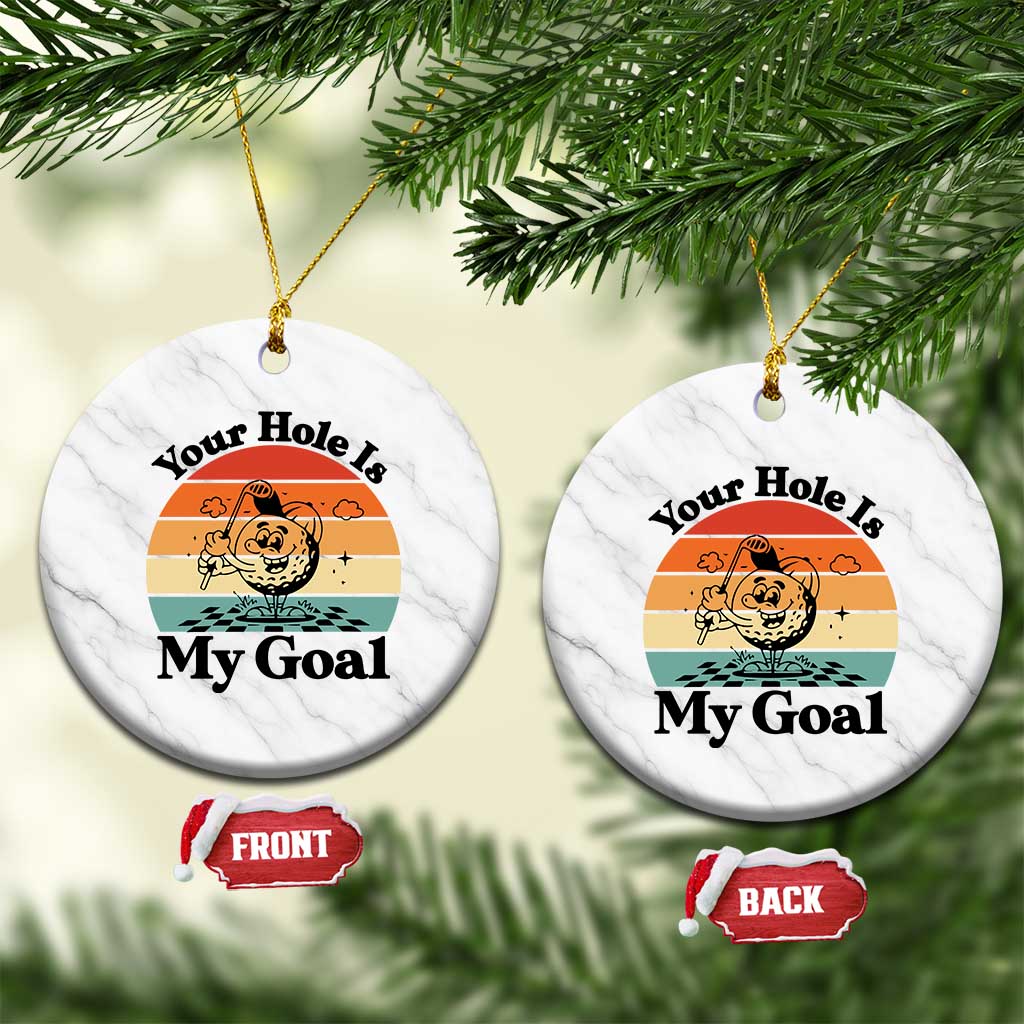 Your Hole Is My Goal Ceramic Ornament Funny Golf Gift TS12 1pc White Marble Print Your Wear