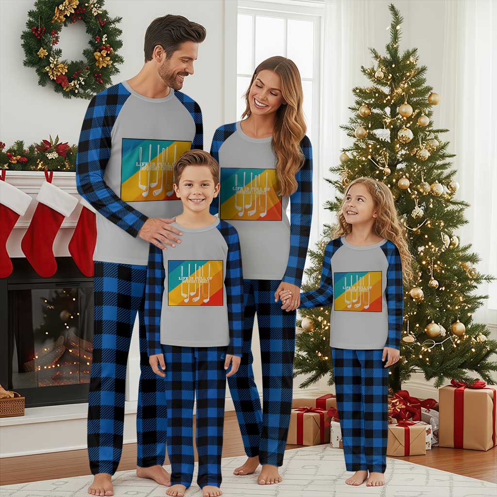 Funny Golf Clubs Plaid Pajama Set Life Is Full Of Important Choices TS12 Blue Plaid Print Your Wear
