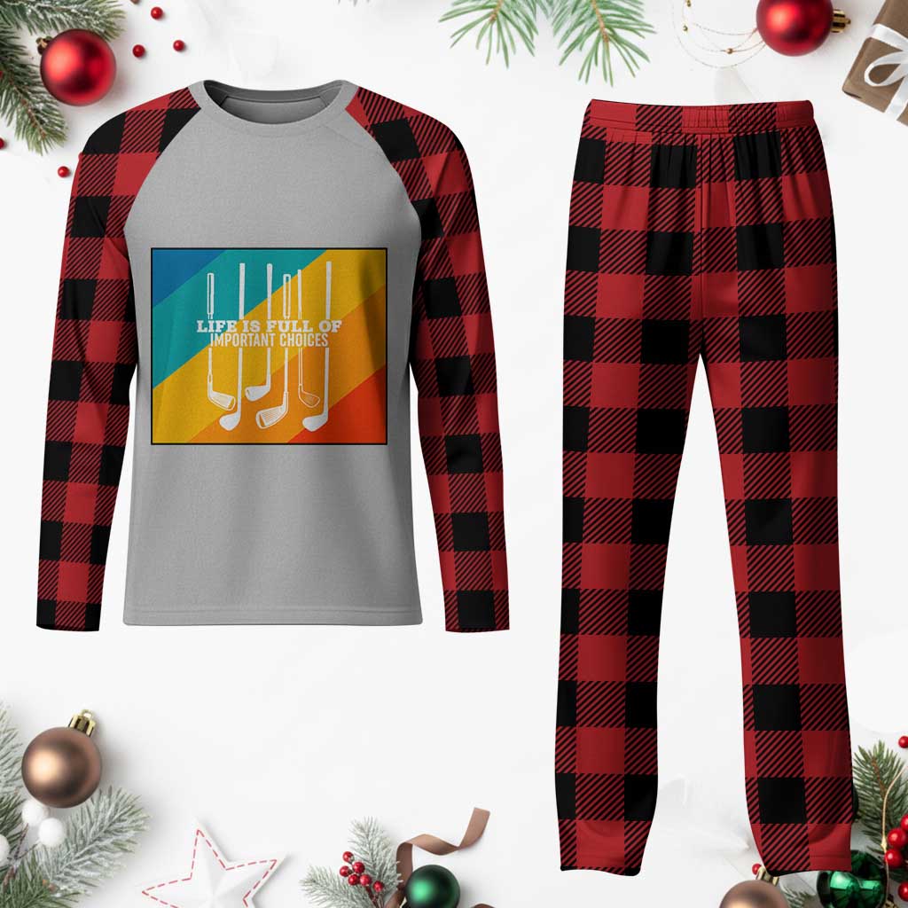 Funny Golf Clubs Plaid Pajama Set Life Is Full Of Important Choices TS12 Buffalo Plaid Print Your Wear