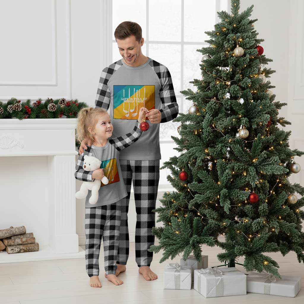 Funny Golf Clubs Plaid Pajama Set Life Is Full Of Important Choices TS12 White Plaid Print Your Wear
