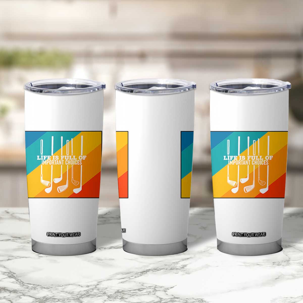 Funny Golf Clubs Tumbler Cup Life Is Full Of Important Choices TS12 Print Your Wear