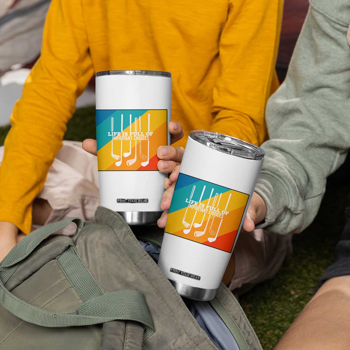 Funny Golf Clubs Tumbler Cup Life Is Full Of Important Choices TS12 Print Your Wear