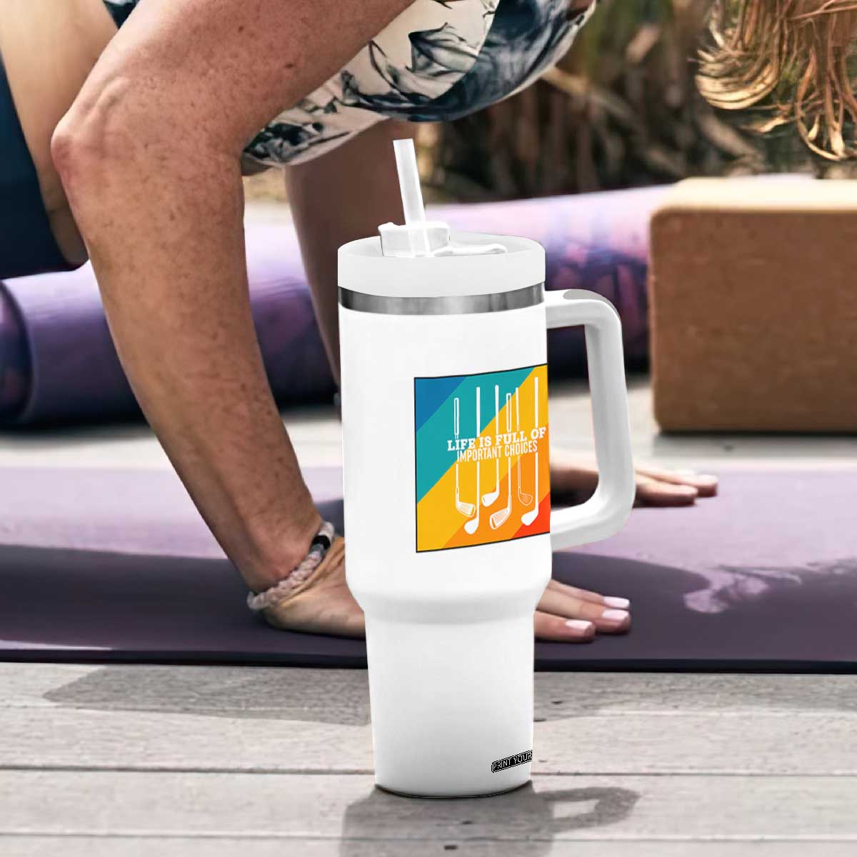 Funny Golf Clubs Tumbler With Handle Life Is Full Of Important Choices TS12 Print Your Wear
