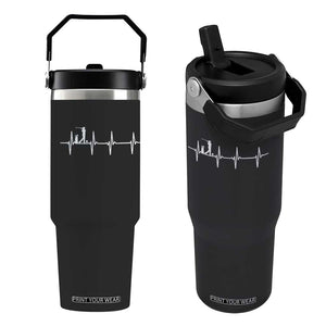 Golf Heartbeat Flip Straw Tumbler Funny Sport Lover Gift TS12 One Size: 30 oz Black Print Your Wear