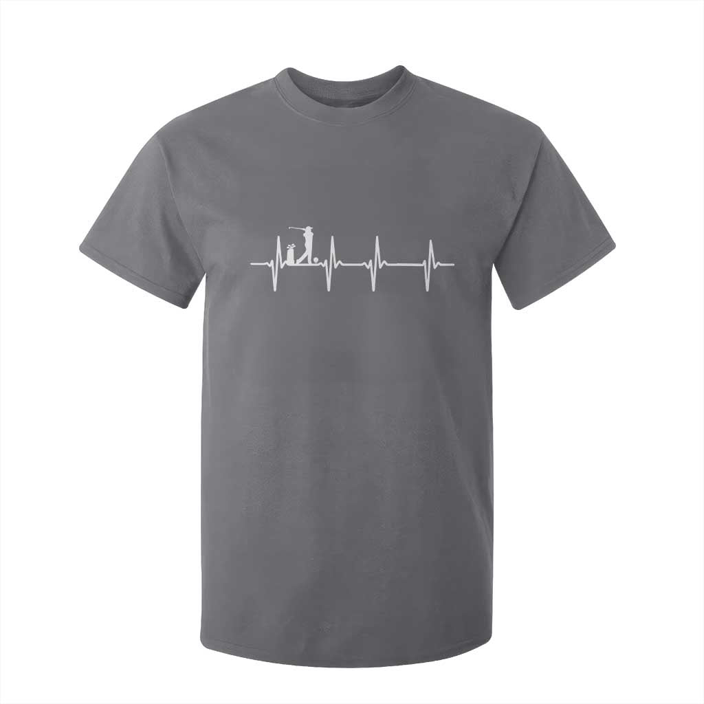 Golf Heartbeat T Shirt For Kid Funny Sport Lover Gift TS12 Charcoal Print Your Wear