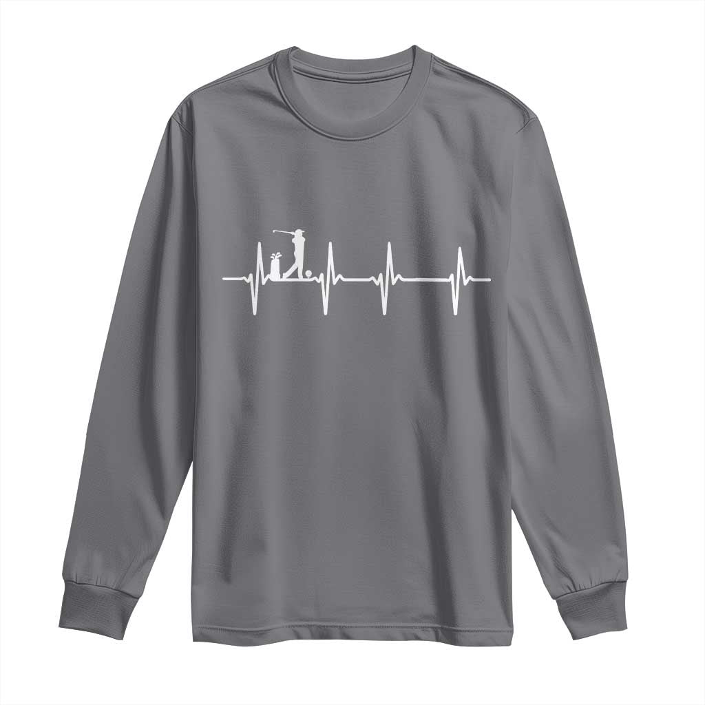 Golf Heartbeat Long Sleeve Shirt Funny Sport Lover Gift TS12 Charcoal Print Your Wear