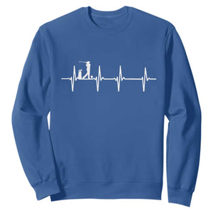 Golf Heartbeat Sweatshirt Funny Sport Lover Gift TS12 Royal Blue Print Your Wear