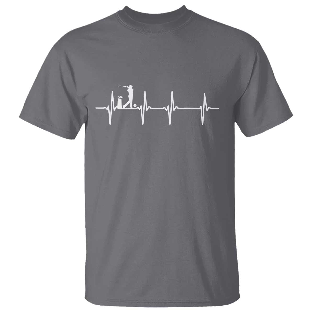 Golf Heartbeat T Shirt Funny Sport Lover Gift TS12 Charcoal Print Your Wear