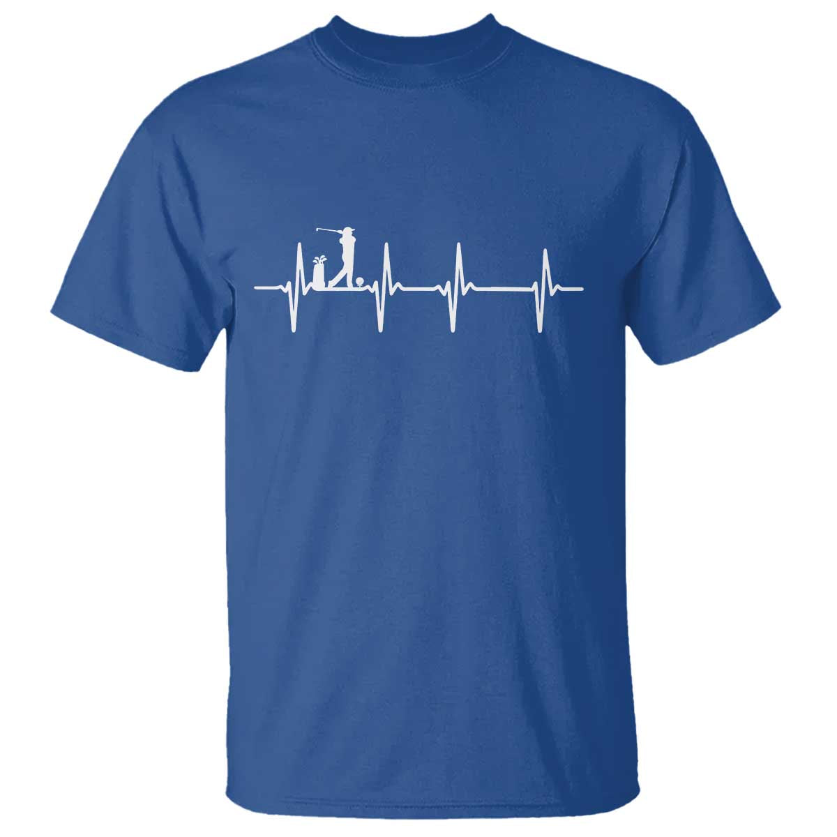 Golf Heartbeat T Shirt Funny Sport Lover Gift TS12 Royal Blue Print Your Wear