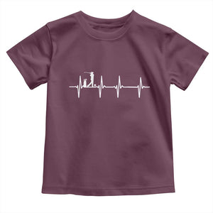 Golf Heartbeat Toddler T Shirt Funny Sport Lover Gift TS12 Maroon Print Your Wear