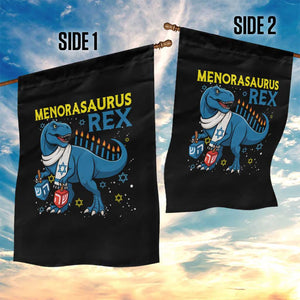Funny Hanukkah Dinosaur With Dreidel Menorah Pun Gift Garden Flag Menorasaurus Rex TS12 Print Your Wear