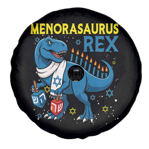 Funny Hanukkah Dinosaur With Dreidel Menorah Pun Gift Spare Tire Cover Menorasaurus Rex TS12 Print Your Wear