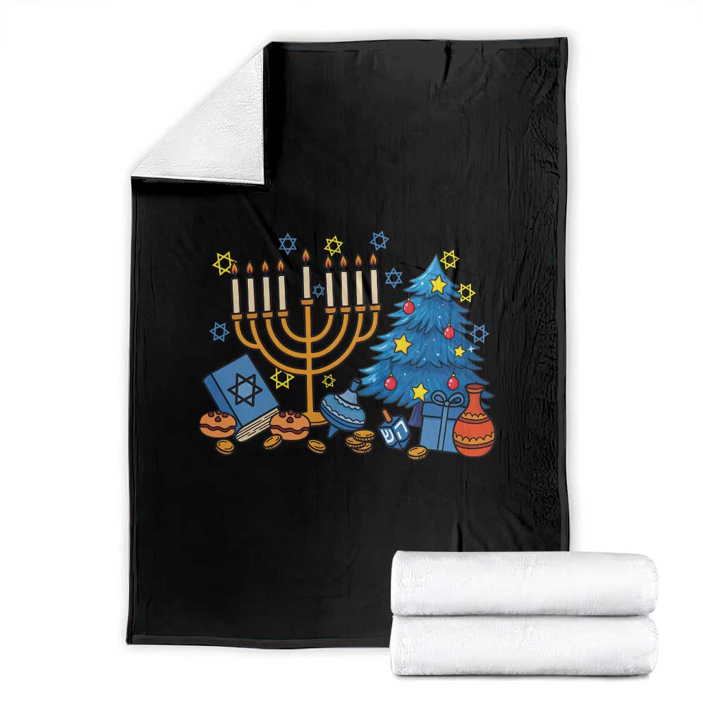 Interfaith Christmas Hanukkah Throw Blanket Celebration Festival Of Lights Gift TS12 Black Print Your Wear