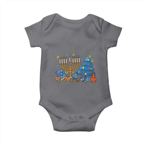 Interfaith Christmas Hanukkah Baby Onesie Celebration Festival Of Lights Gift TS12 Charcoal Print Your Wear