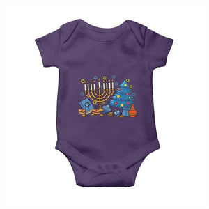Interfaith Christmas Hanukkah Baby Onesie Celebration Festival Of Lights Gift TS12 Purple Print Your Wear