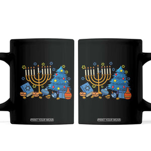 Interfaith Christmas Hanukkah Coffee Mug Celebration Festival Of Lights Gift TS12 Black Print Your Wear