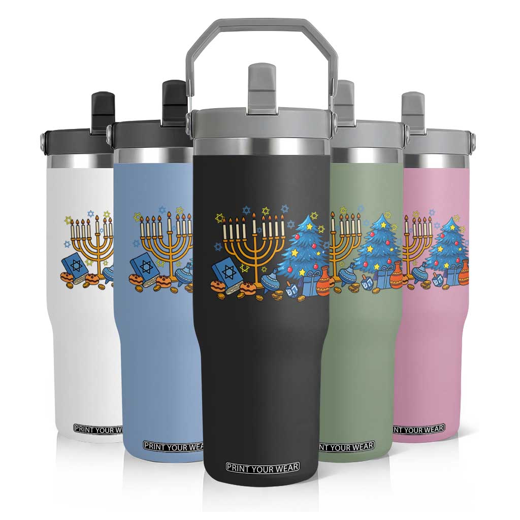 Interfaith Christmas Hanukkah Flip Straw Tumbler Celebration Festival Of Lights Gift TS12 Print Your Wear