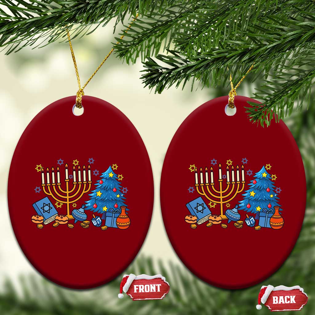 Interfaith Xmas Hanukkah Ceramic Ornament Celebration Festival Of Lights Gift TS12 Print Your Wear