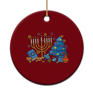 Interfaith Xmas Hanukkah Ceramic Ornament Celebration Festival Of Lights Gift TS12 1pc Red Print Your Wear