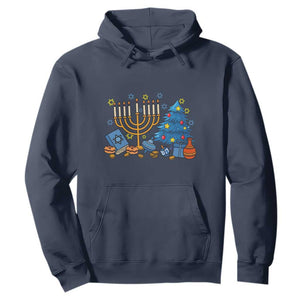 Interfaith Christmas Hanukkah Hoodie Celebration Festival Of Lights Gift TS12 Navy Print Your Wear