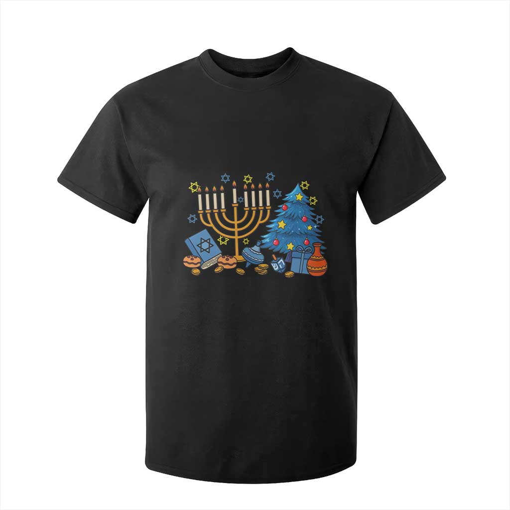 Interfaith Christmas Hanukkah T Shirt For Kid Celebration Festival Of Lights Gift TS12 Black Print Your Wear