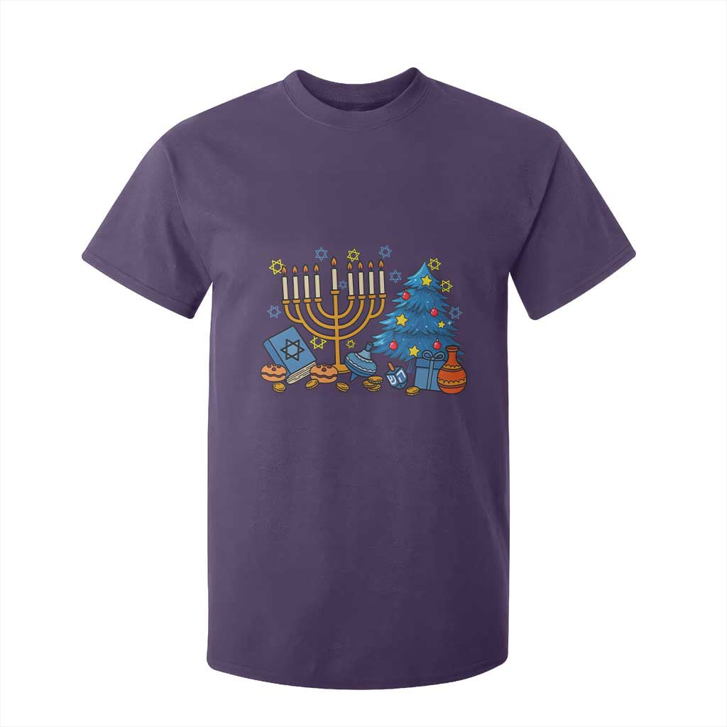 Interfaith Christmas Hanukkah T Shirt For Kid Celebration Festival Of Lights Gift TS12 Purple Print Your Wear