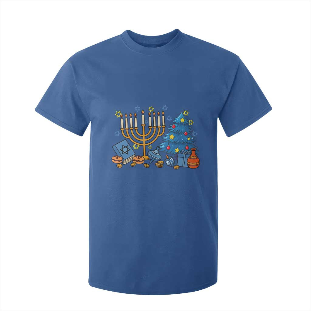 Interfaith Christmas Hanukkah T Shirt For Kid Celebration Festival Of Lights Gift TS12 Royal Blue Print Your Wear