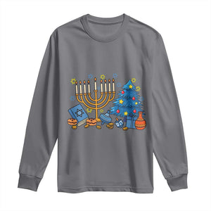 Interfaith Christmas Hanukkah Long Sleeve Shirt Celebration Festival Of Lights Gift TS12 Charcoal Print Your Wear