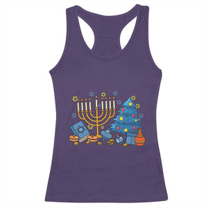 Interfaith Christmas Hanukkah Racerback Tank Top Celebration Festival Of Lights Gift TS12 Purple Print Your Wear