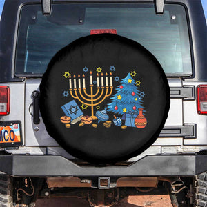 Interfaith Christmas Hanukkah Spare Tire Cover Celebration Festival Of Lights Gift TS12 No hole Black Print Your Wear