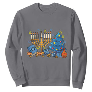 Interfaith Christmas Hanukkah Sweatshirt Celebration Festival Of Lights Gift TS12 Charcoal Print Your Wear